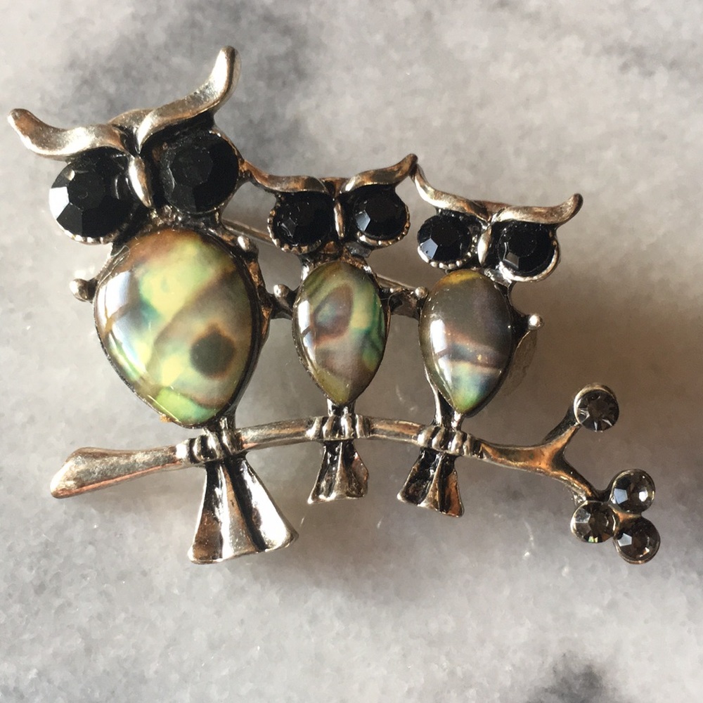 Owl Trio Brooch